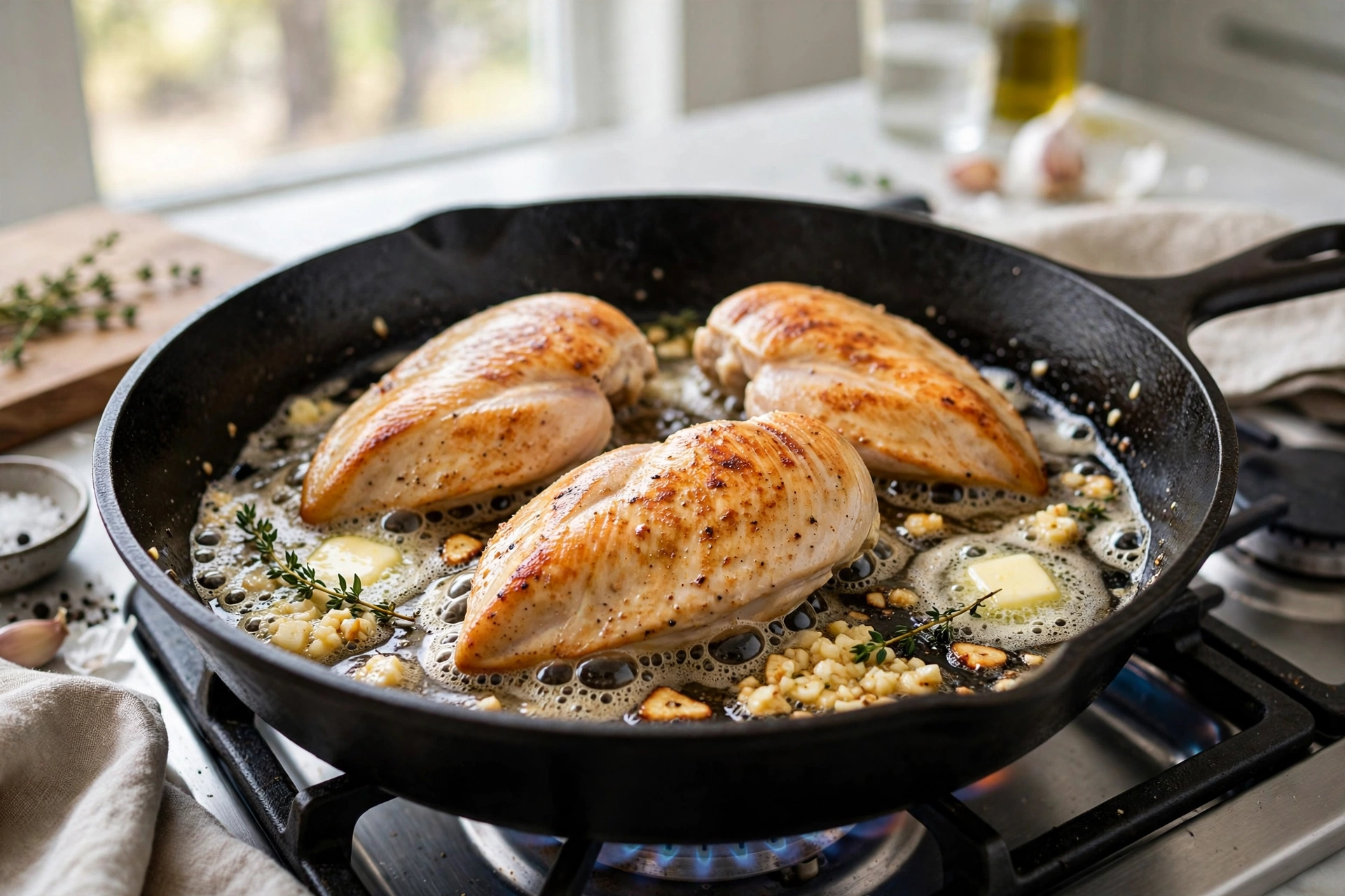 Chicken in creamy garlic parmesan sauce